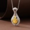 14k Gold 1.68 Ctw Natural Yellow Diamond & Diamond Pendant