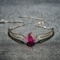 14k Gold 2.14 Ctw Natural Tourmaline & Diamond Bracelet