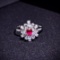 14k Gold 0.37 Ctw Natural Ruby & Diamond Ring