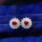 14k Gold 2.30 Ctw Natural Ruby & Diamond Earrings