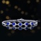 14k Gold 2.00 Ctw Vivid Blue Natural Sapphire & Diamond Bracelet