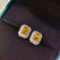14k Gold 1.45 Ctw Natural Sapphire & Diamond Earrings