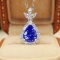 14k Gold 1.99 Ctw Natural Sapphire & Diamond Pendant