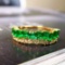 14k Gold 1.59 Ctw Vivid Green Natural Emerald & Diamond Ring