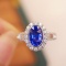 14k Gold 2.59 Ctw Natural Sapphire & Diamond Ring