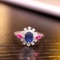 14k Gold 0.91 Ct Natural Sapphire & Diamond Ring