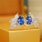 14k Gold 1.35 Ctw Natural Sapphire & Diamond Earrings