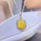 14k Gold 1.36 Ctw Natural Yellow Diamond & Diamond Necklace