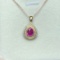 14k Gold 1.25 Ct Natural Tourmaline & Diamond Pendant