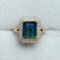 14k Gold 4.16 Ctw Natural Tourmaline & Diamond Ring
