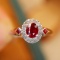 14k Gold 0.67 Ctw Natural Ruby & Diamond Ring