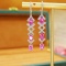14k Gold 3.43 Ctw Natural Padparadscha Sapphire & Diamond Earrings