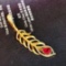 14k Gold 0.75 Ctw Vivid Red Natural Ruby & Diamond Brooch/pendant