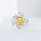 14k Gold 2.87 Ctw Natural Yellow Diamond & Diamond Ring