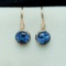 14k Gold 9.78 Ctw Natural Topaz & Diamond Earrings