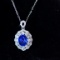 14k Gold 1.82 Ctw Natural Sapphire & Diamond Necklace