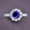 14k Gold 1.15 Ctw Natural Sapphire & Diamond Ring