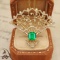 14k Gold 1.28 Ctw Vivid Green Natural Emerald & Diamond Brooch/pendant