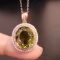 14k Gold 9.96 Ct Natural Tourmaline & Diamond Pendant