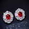 14k Gold 1.89 Ctw Natural Ruby & Diamond Earrings