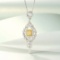 14k Gold 2.86 Ctw Natural Yellow Diamond & Diamond Pendant