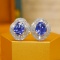 14k Gold 3.40 Ctw Natural Sapphire & Diamond Earrings