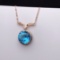 14k Gold 6.10 Ct Natural Topaz & Diamond Necklace