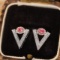14k Gold 0.40 Ctw Natural Pink Diamond & Diamond Earrings