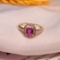 14k Gold 1.00 Ct Natural Padparadscha Sapphire & Diamond Ring