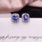 14k Gold 2.0 Ct Vivid Blue Natural Sapphire & Sapphire Earrings