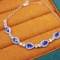 14k Gold 3.47 Ctw Natural Sapphire & Diamond Bracelet