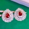 14k Gold 0.61 Ctw Natural Ruby & Diamond Earrings