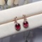 14k Gold 2.15 Ct Natural Tourmaline & Diamond Earrings