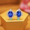 14k Gold 2.15 Ctw Natural Sapphire & Diamond Earrings