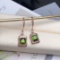 14k Gold 3.30 Ct Natural Tourmaline & Diamond Earrings