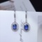 14k Gold 2.00 Ct Natural Sapphire & Diamond Earrings