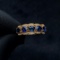 14k Gold 1.50 Ct Vivid Blue Natural Sapphire & Diamond Ring