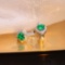 14k Gold 2.00 Ct Vivid Green Natural Emerald & Diamond Earrings