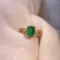14k Gold 1.50 Ct Vivid Green Natural Emerald & Diamond Ring