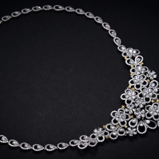 14k Gold 27.19 Ctw Natural H Diamond Necklace