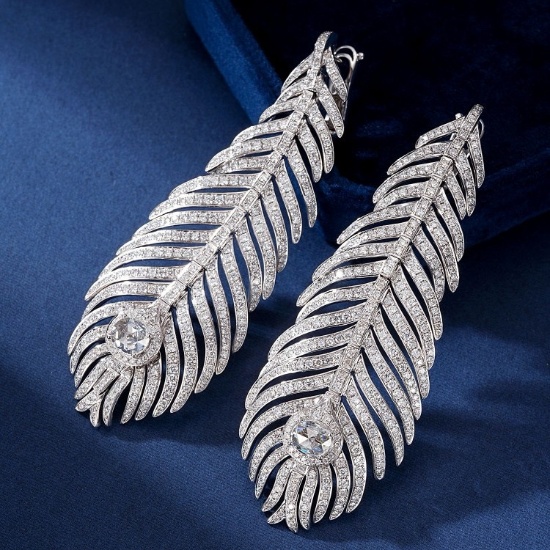 14k Gold 5.72 Ctw Natural H Diamond Earrings