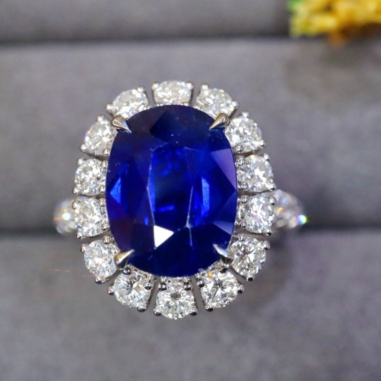 14k Gold 5.47 Ctw Natural Sapphire & Diamond Ring/pendant