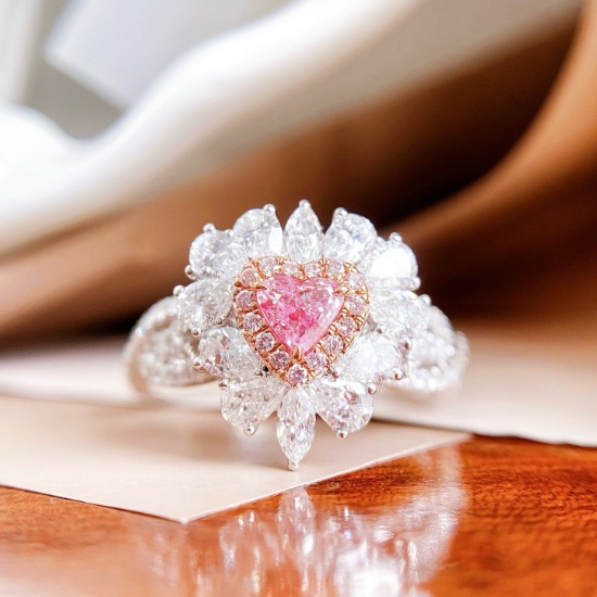 14k Gold 1.35 Ctw Natural Pink Diamond & Diamond Ring/pendant