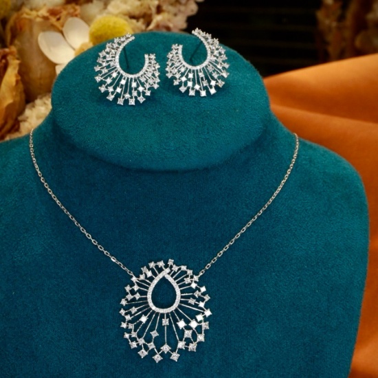 14k Gold 3.50 Ctw Natural H Diamond Jewelry Set