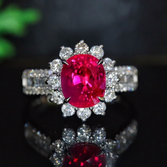 14k Gold 2.76 Ctw Natural Ruby & Diamond Ring