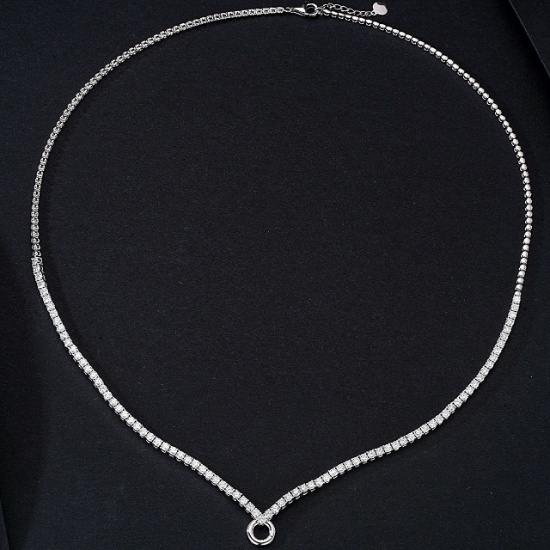 14k Gold 4.30 Ct Natural H Diamond Necklace