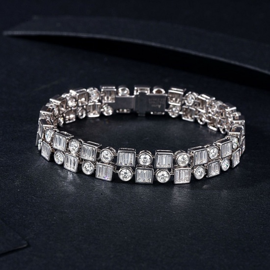 14k Gold 7.40 Ctw Natural H Diamond Bracelet