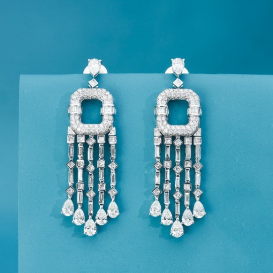 14k Gold 3.38 Ctw Natural H Diamond Earrings