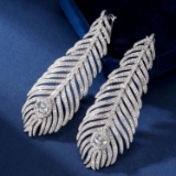14k Gold 5.72 Ctw Natural H Diamond Earrings