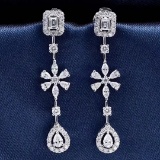 14k Gold 1.36 Ct Natural H Diamond Earrings